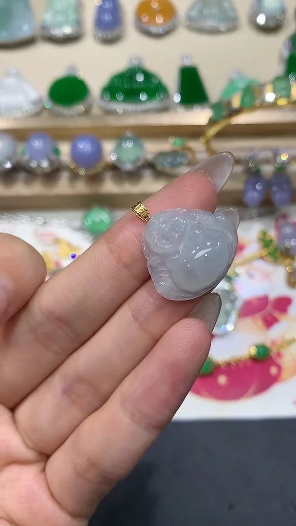 【闪购商品】翡翠吊坠(不含链)18K金镶嵌1团购