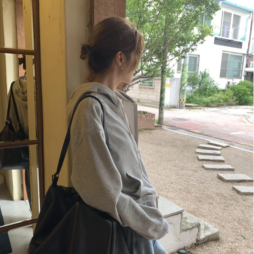 通勤百搭连帽休闲拉链卫衣