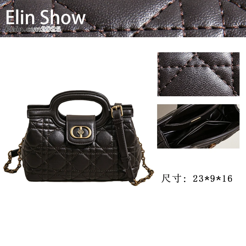 【Elin定制】2025年秋冬新款女包时尚设计单肩包SK-83288-咖啡