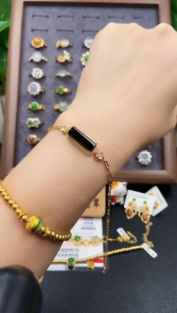 银S925镶嵌手链翡翠21