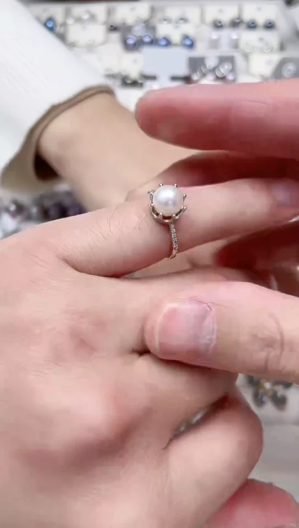 【闪购商品】淡水珍珠戒指银S925镶嵌戒指