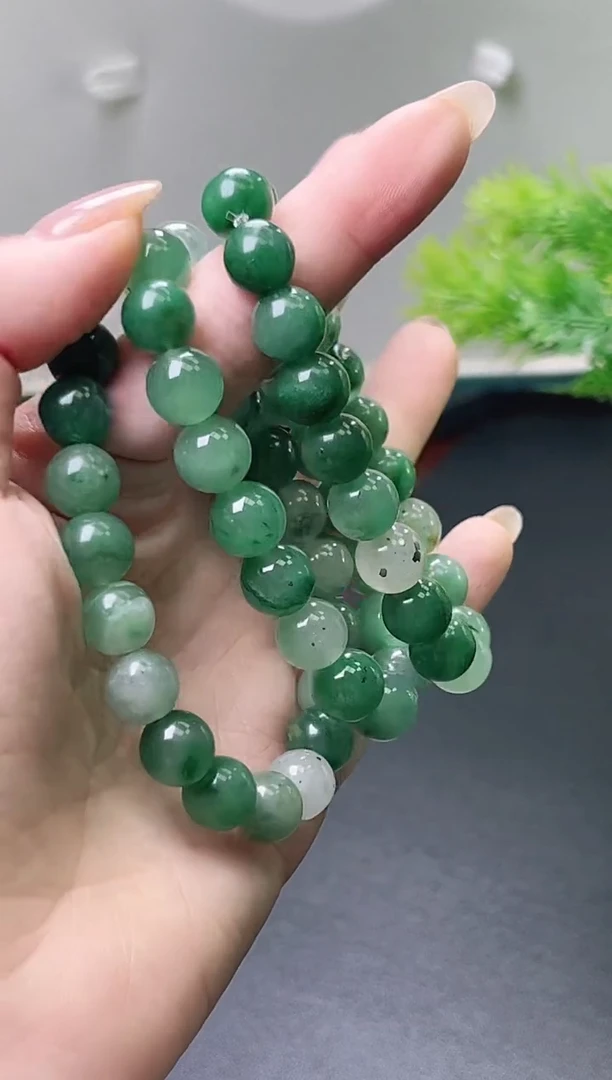 石英质玉手串未镶嵌10mm非洲翠手串