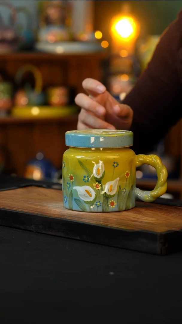 杯手绘心瓷陶瓷浮力