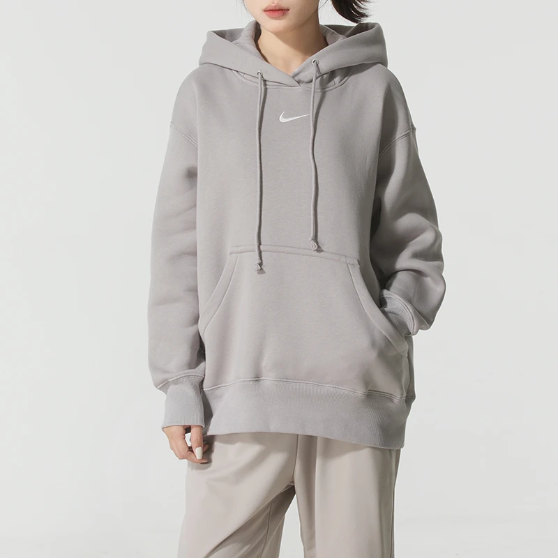 NIKE耐克官方女装卫衣新款加绒保暖套头衫连帽休闲上衣户外运动服