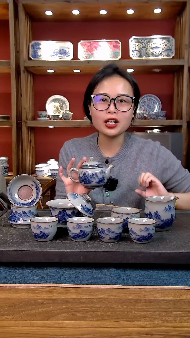 简装家用款9件套 老陶泥开片纹陶瓷茶具