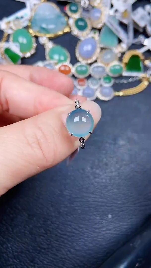 颈饰银S925镶嵌翡翠0864