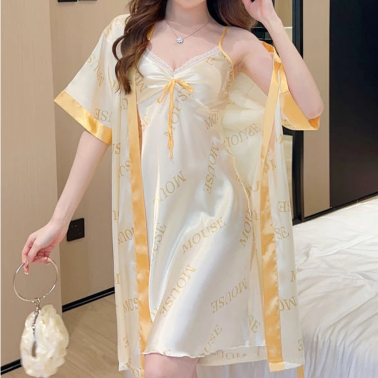 密汀巴灵纯欲风睡裙两件套女夏季性感少女吊带背心甜美时尚家居服