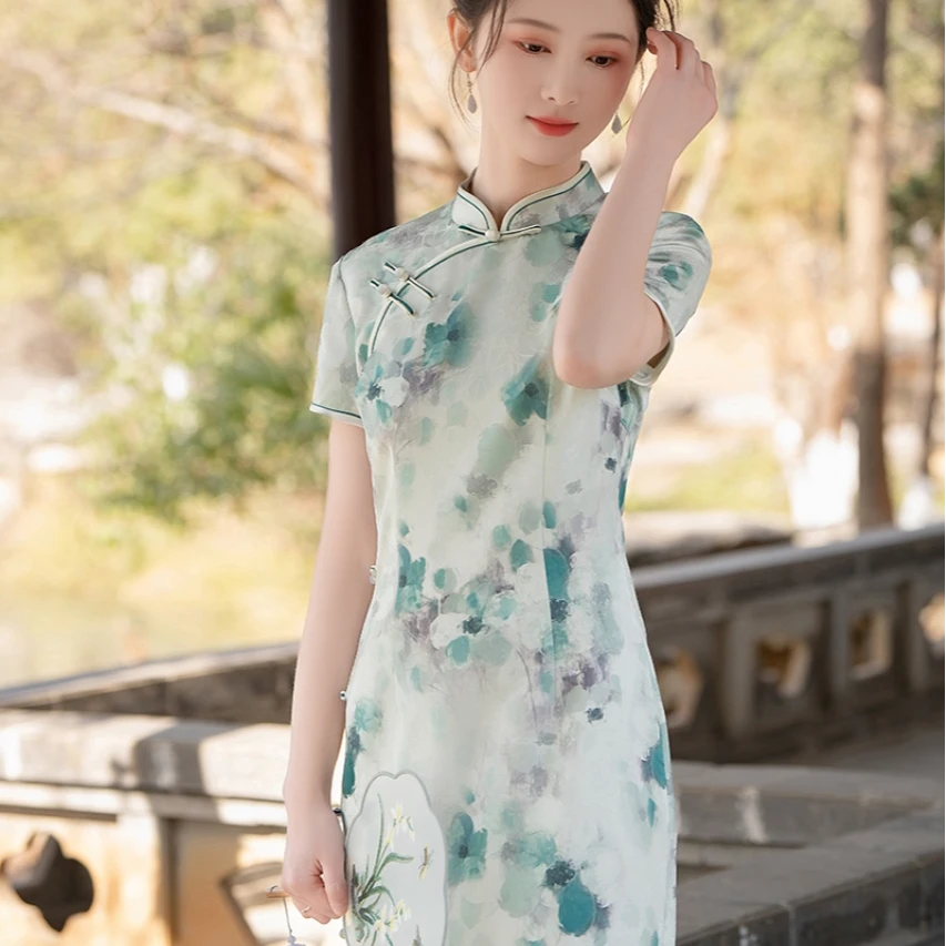 复古旗袍民国风夏季2025新款气质改良少女年轻连衣裙日常平时可穿