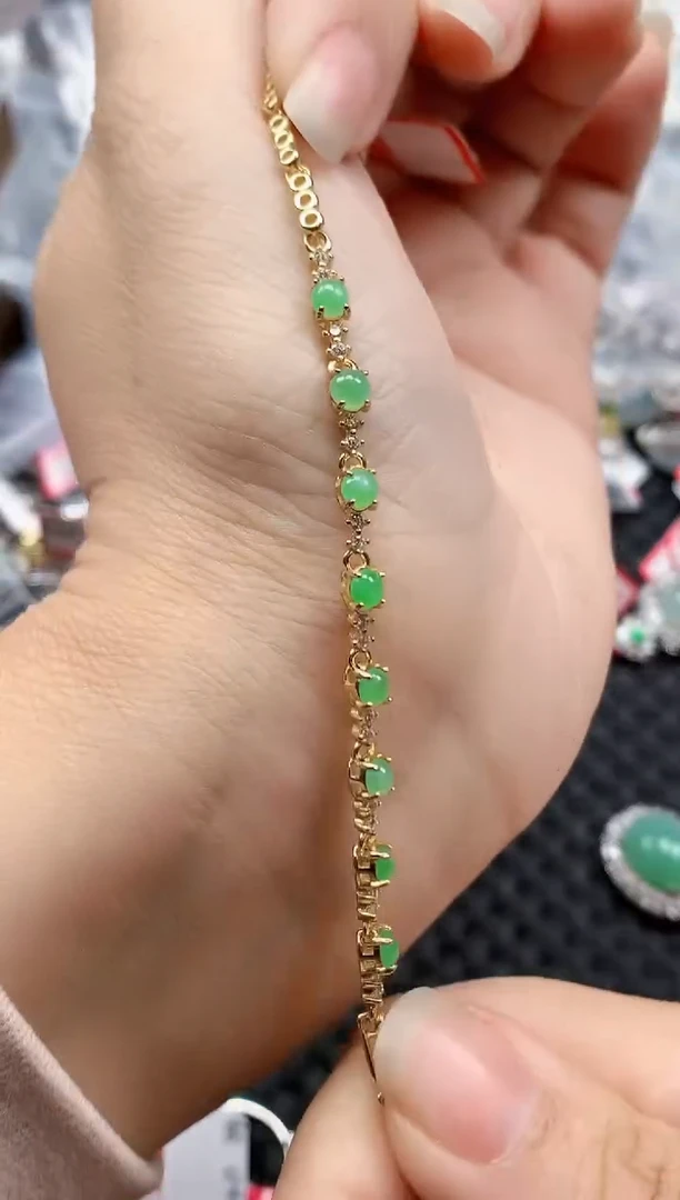 银S925镶嵌戒指翡翠天然A货缅甸翡翠