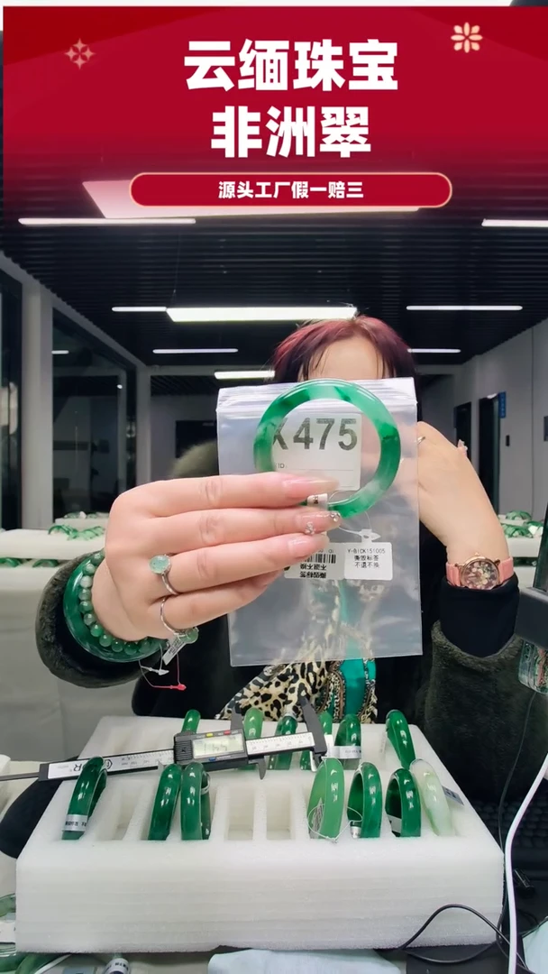 未镶嵌手镯石英质玉（非洲翠）53圈口X475