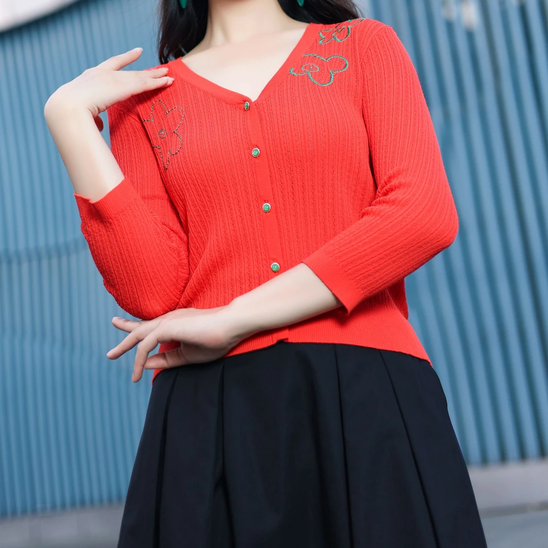 热卖25春款针织开衫显瘦百搭#YA67702E#