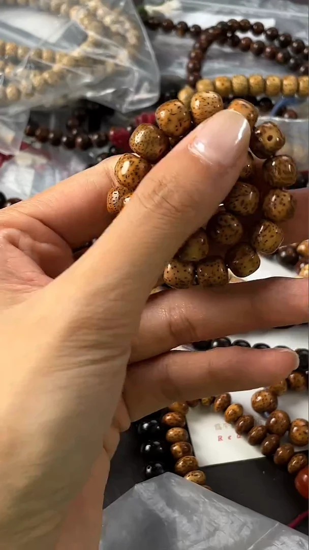 手串星月菩提精工级浅珀金桶珠10*9手串
