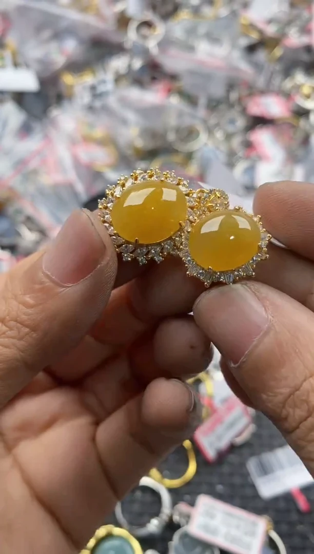 银S925镶嵌戒指翡翠14              5