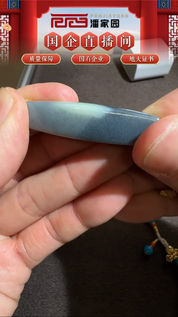 颈饰未镶嵌和田玉326-LSY-1204-和田玉-青花锁骨珠-新疆-42*11*mm