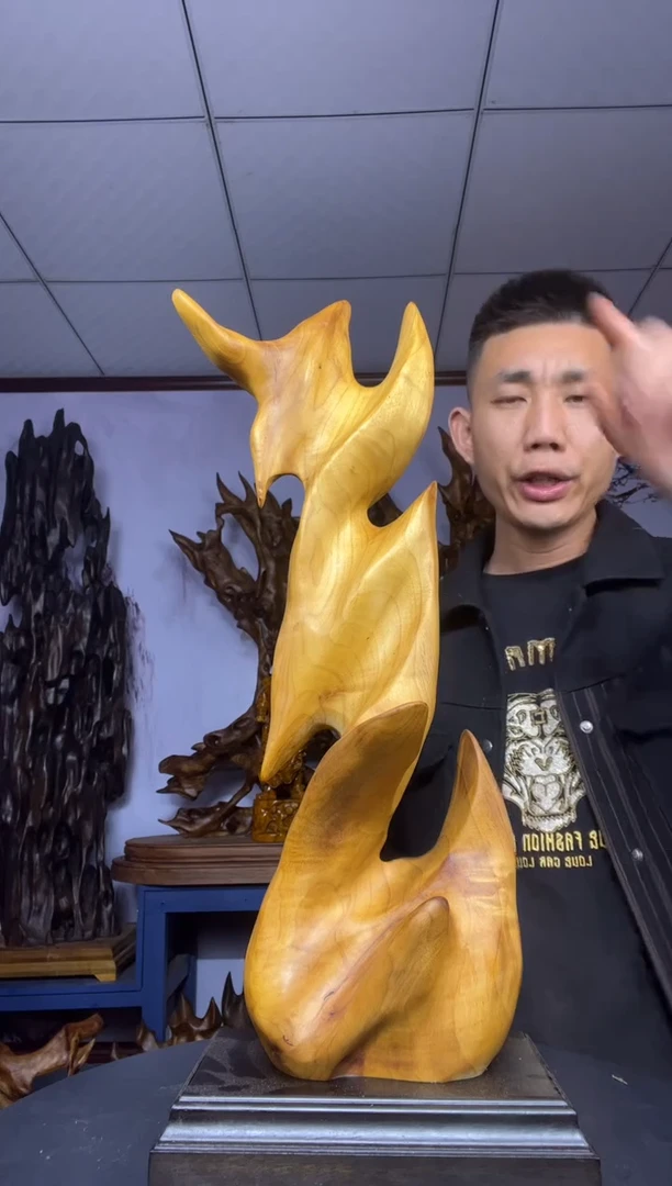 金丝楠木雕款海*金丝楠木工艺品摆件