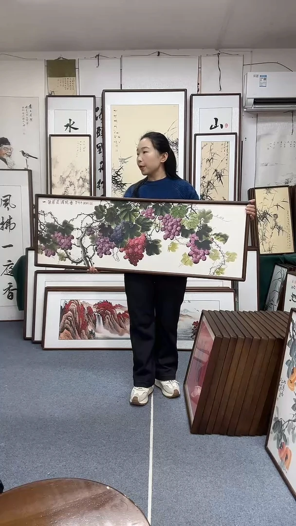 国画尺寸43*1米23实木画框京东包邮手绘