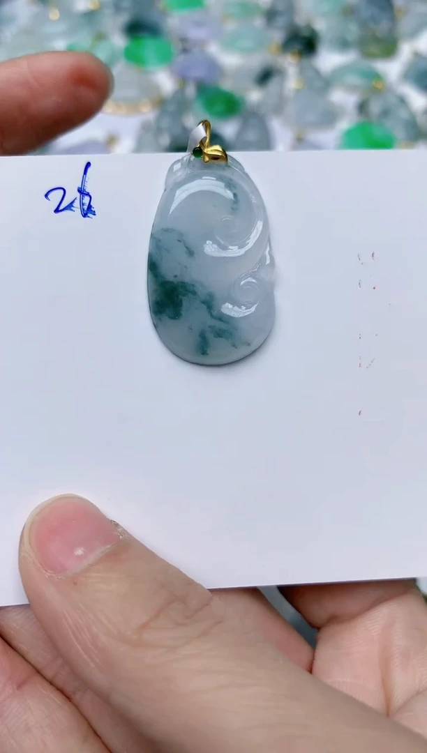 【闪购商品】翡翠颈饰18K金镶嵌天然翡翠A货    26