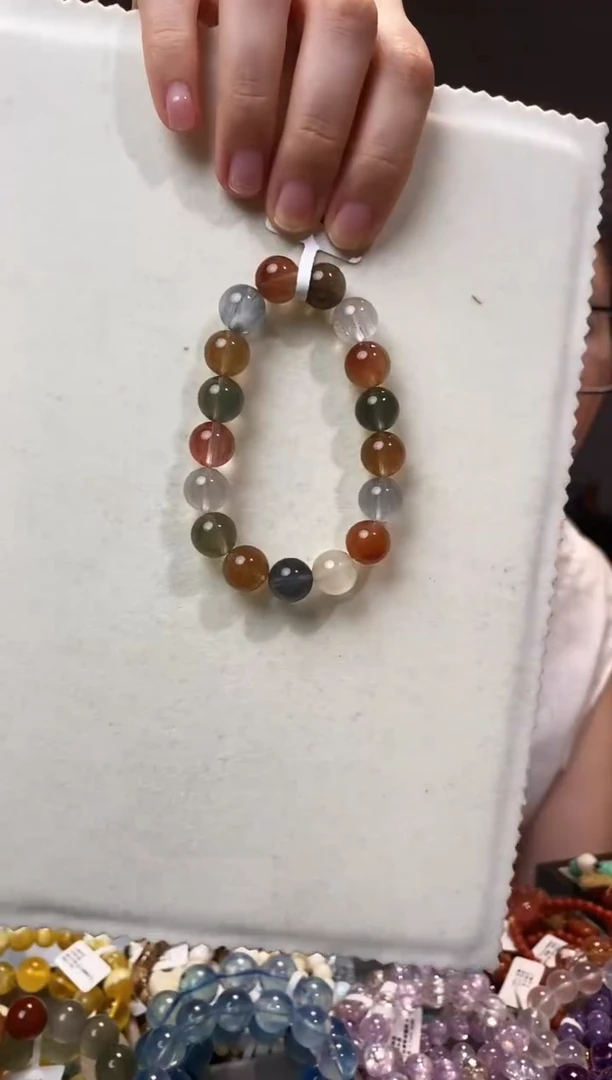 水晶手串未镶嵌赵***?彩兔毛11.2mm