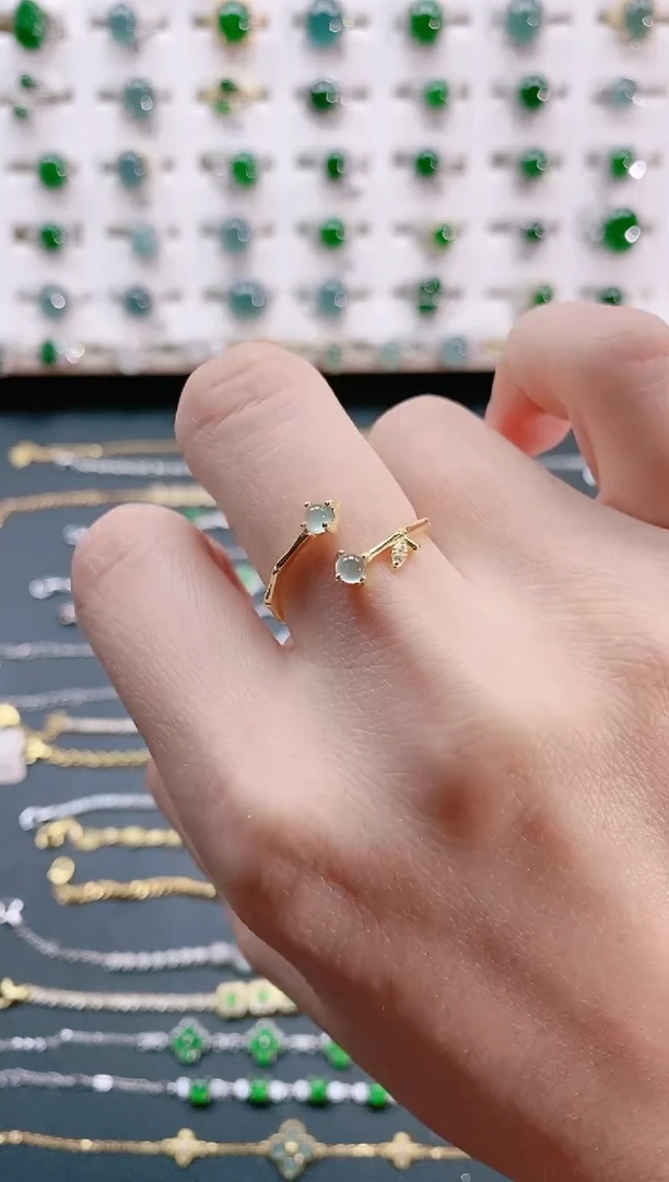 【闪购商品】翡翠戒指银S925镶嵌天然翡翠