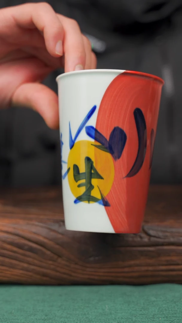 【闪购商品】瓷片58寻一缕瓷香杯釉下手工手绘瓷器