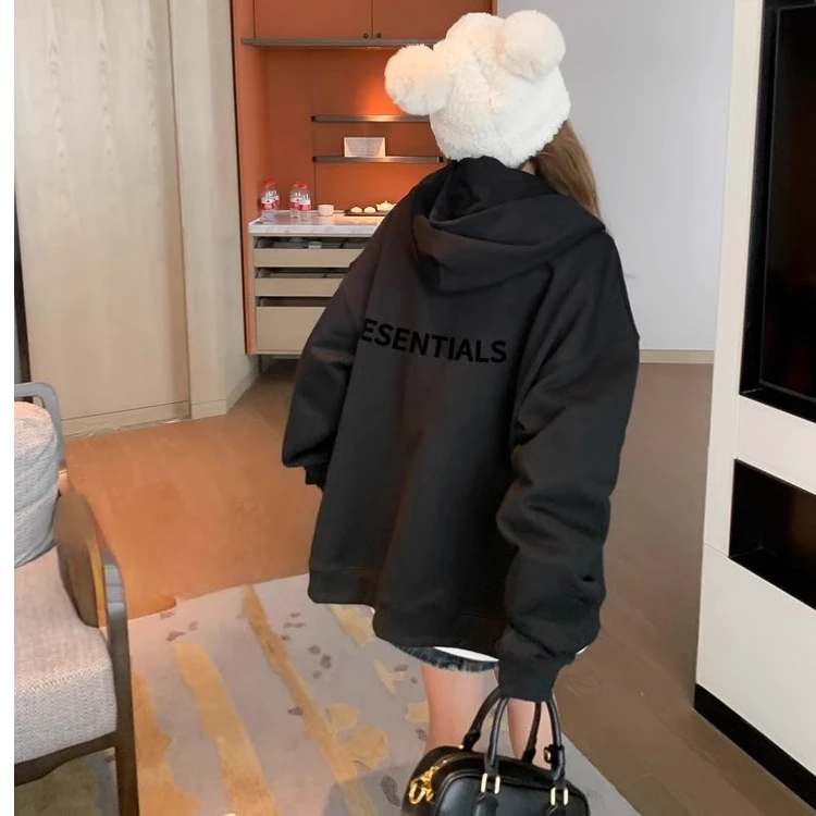 ESSENTIALS QUEEN【主播专属】美式潮牌大标logo男女同款开衫外套