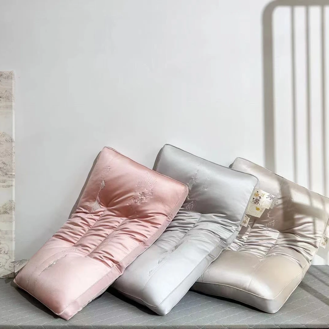 丽家平！东方美韵蚕丝枕芯 立体设计舒适承托 释放肩颈压力 枕头