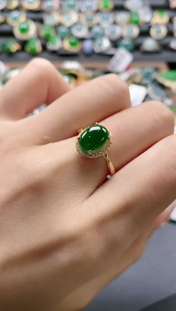 【闪购商品】翡翠戒指银S925镶嵌51511