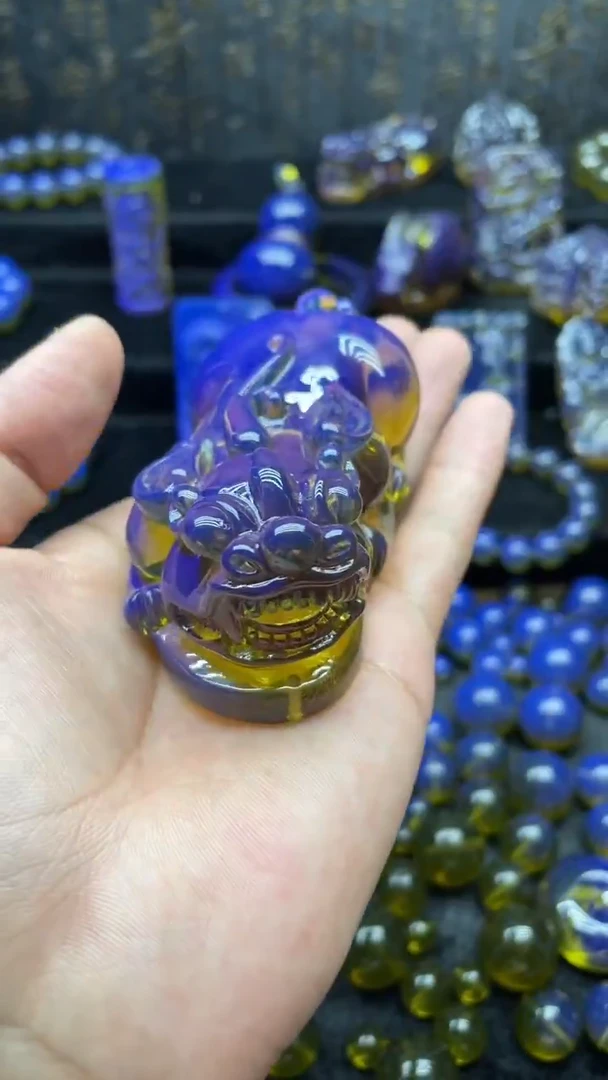 BIubem专柜无瑕疵多米尼加天空蓝 貔貅