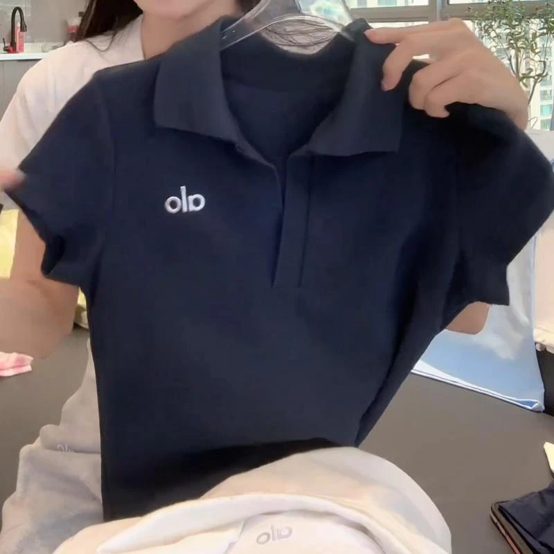 简约时尚短袖2026新款夏季百搭显瘦修身短款出游POLO领上衣