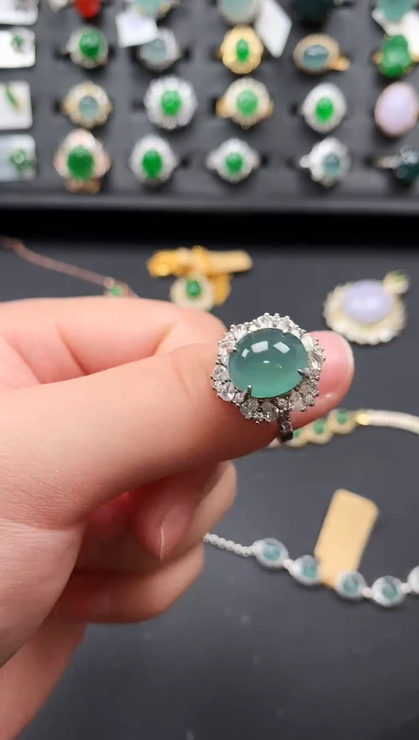 【闪购商品】翡翠戒指银S925镶嵌52141241