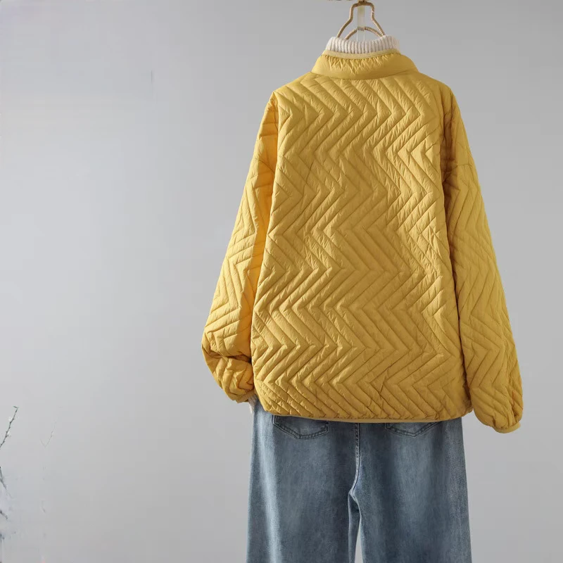 韩系时尚女士休闲百搭轻薄款羽绒服网红短款宽松立领