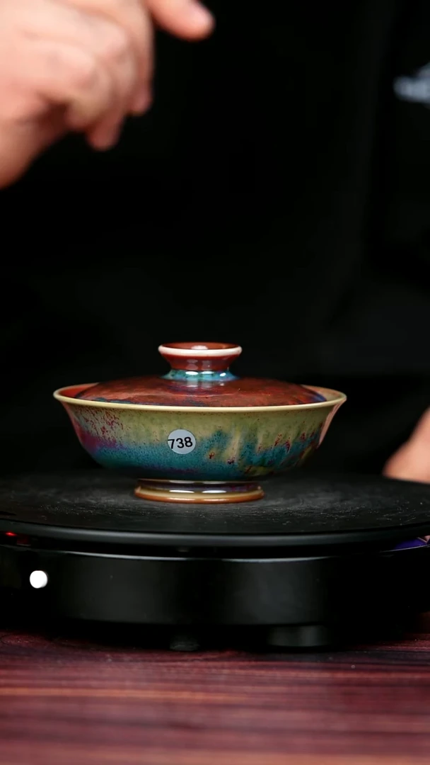 盖碗钧瓷738#李盼龙一级品原矿钧瓷盖碗