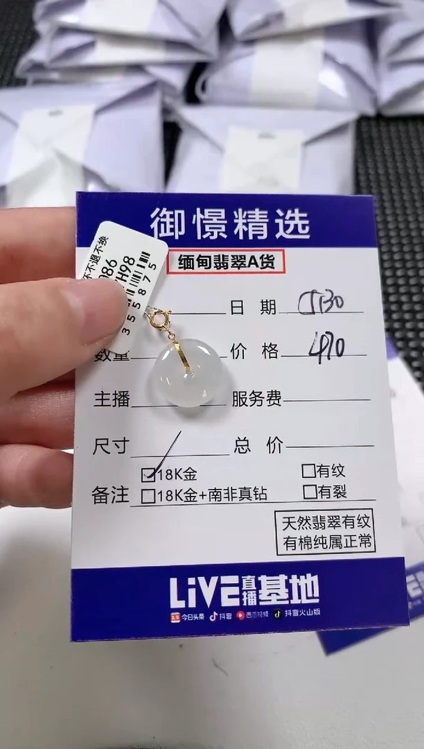 翡翠18K金镶嵌颈饰19