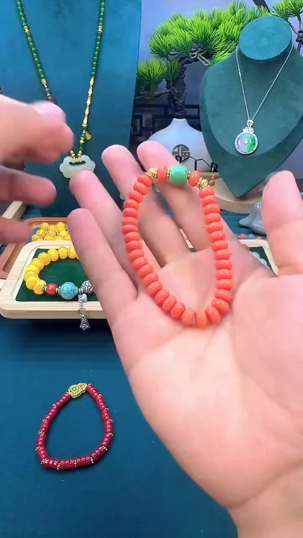 玛瑙/玉髓手链14K金镶嵌S177