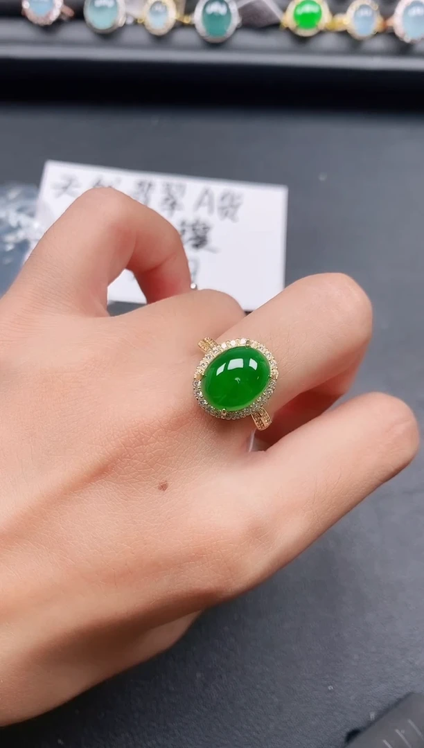 银S925镶嵌戒指翡翠111