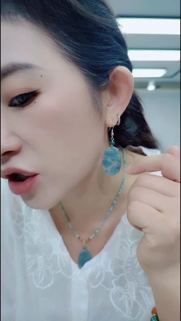 翡翠未镶嵌耳饰0933翡翠山水耳坠一对