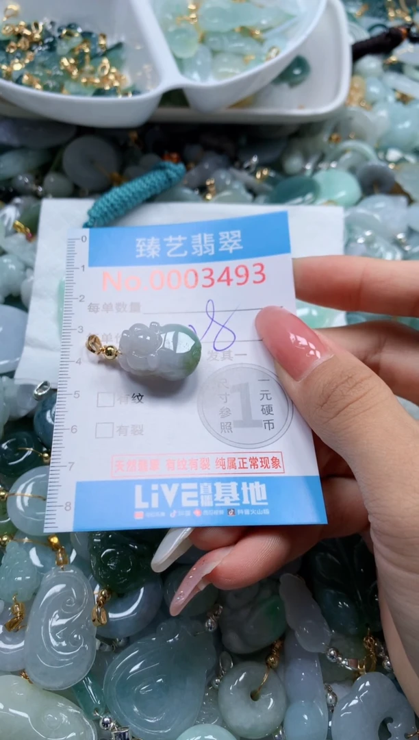 翡翠未镶嵌颈饰3493