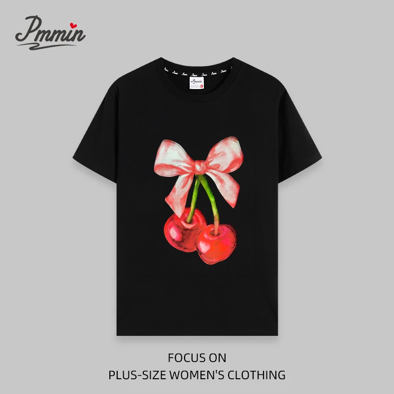 Pmmin【印花樱桃】大码设计潮牌短袖T恤