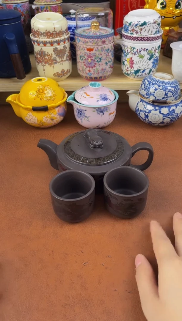 陶瓷茶具摆件旅行套组