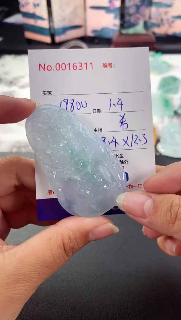 颈饰未镶嵌翡翠龙牌