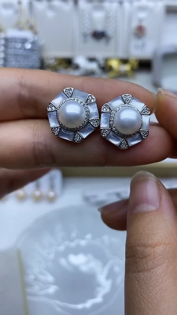 未镶嵌耳饰淡水珍珠耳钉多样性发其一