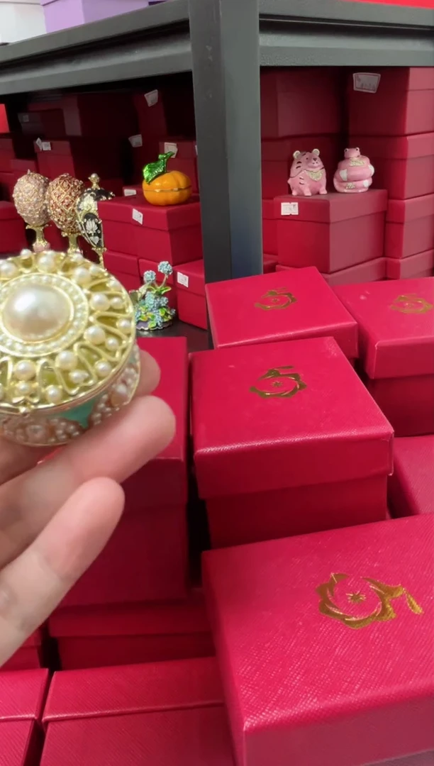 【闪购商品】瓷片年货节福福价格高质珐琅彩合金摆件首饰盒