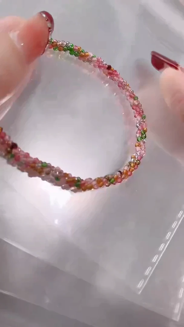 银S925镶嵌手链尖晶石粉19.9