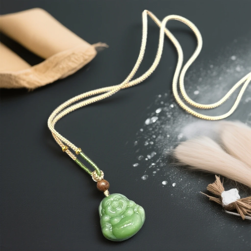 （新粉补贴）天然和田玉碧玉猫眼佛公吊坠