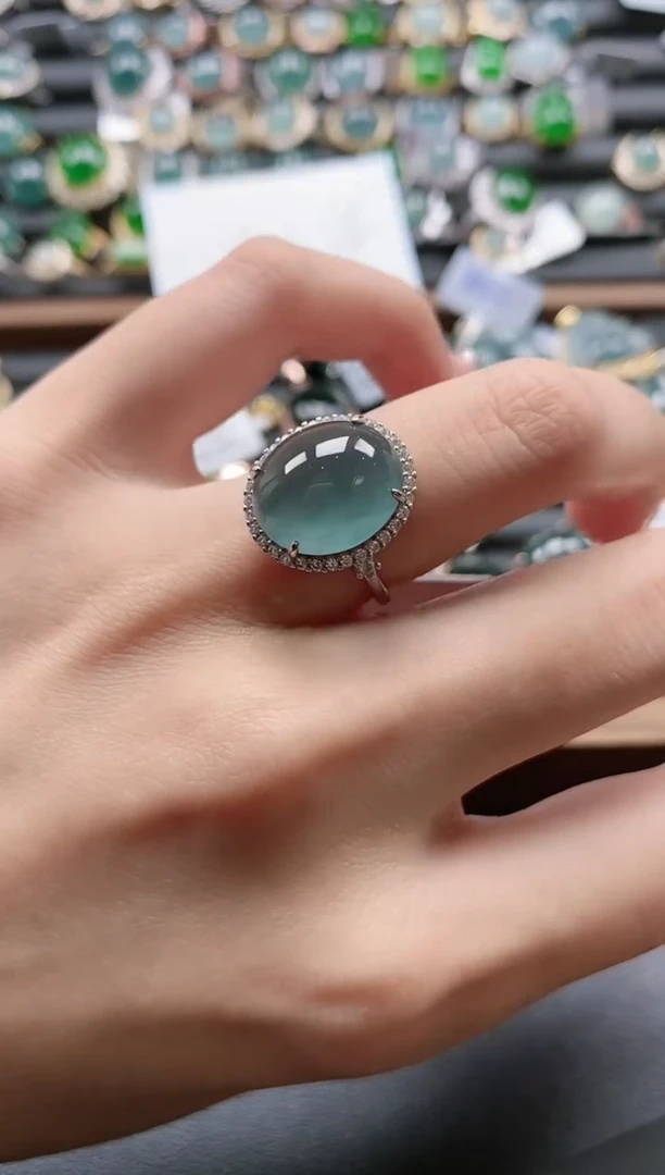 【闪购商品】翡翠戒指银S925镶嵌51151