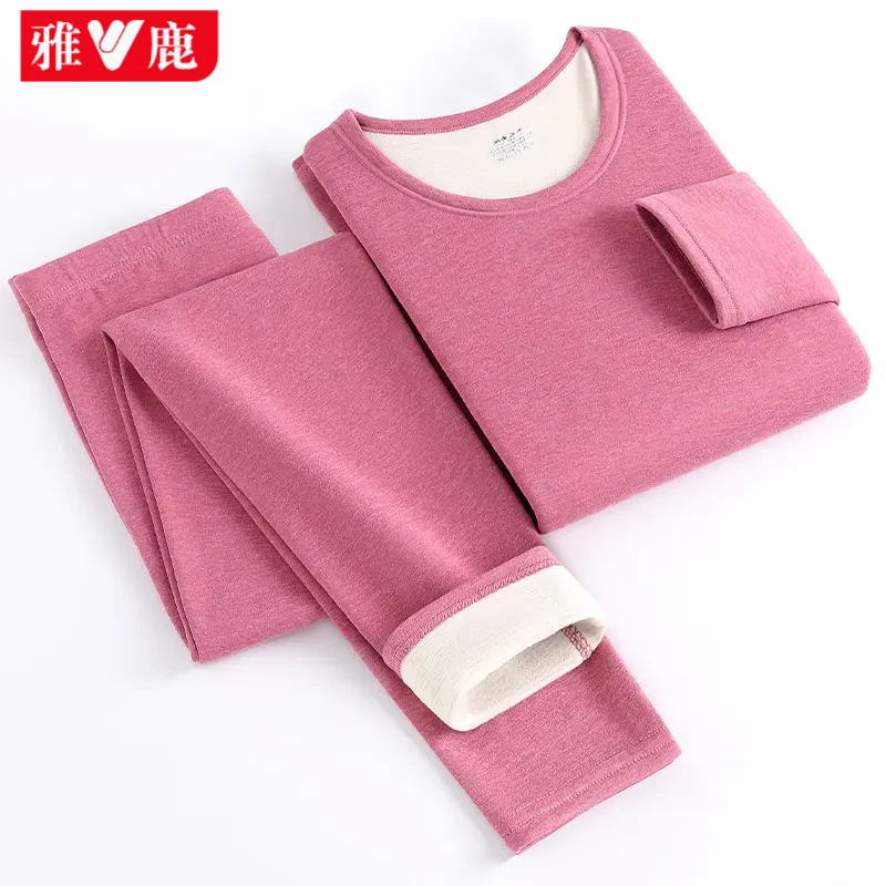 雅鹿2025新款秋冬女士抑菌保暖内衣睡衣爆款秋衣秋裤