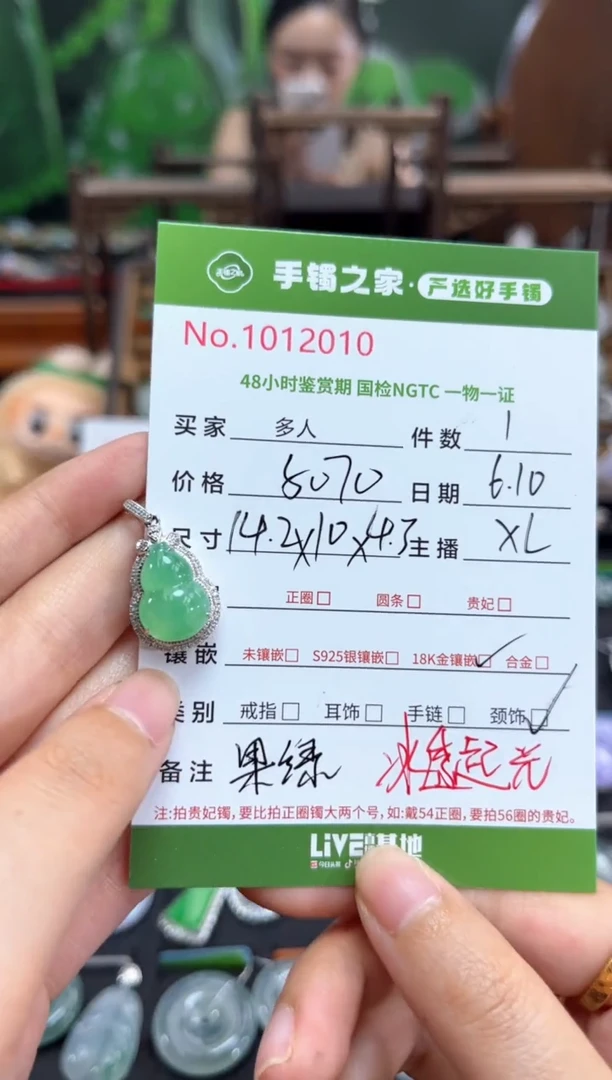 翡翠18K金镶嵌颈饰多人