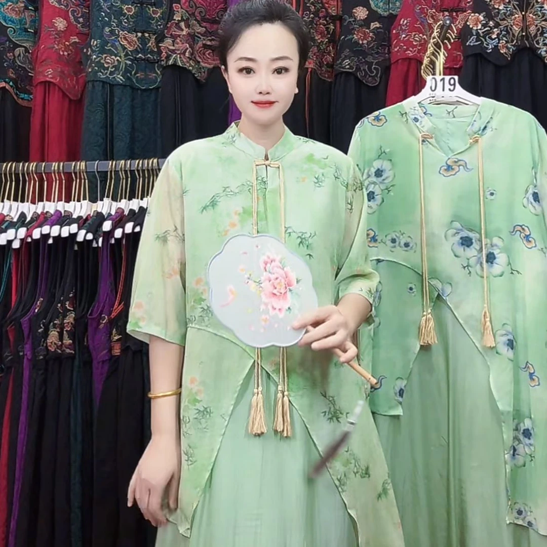 021款 国风连衣裙新中式夏季中长款