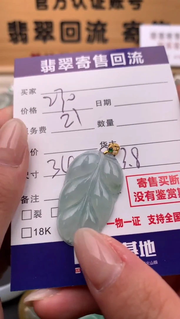 翡翠18K金镶嵌颈饰10134686