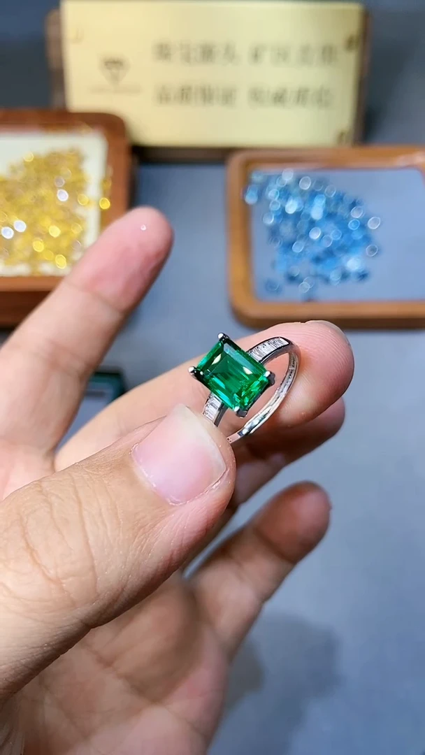 【闪购商品】透辉石戒指银S925镶嵌35